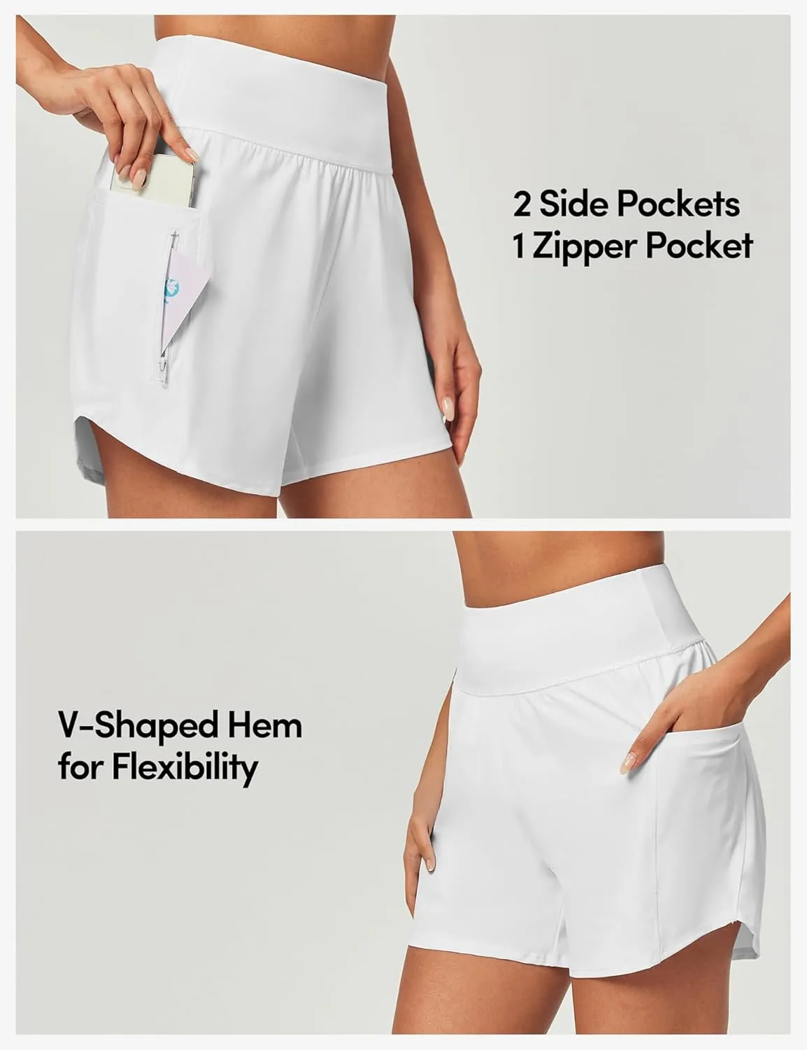 IUGA 5'' Swim Board Shorts Women High Waisted Beach Shorts for Women Quick Dry UPF 50  Swimsuit Bottoms with Liner
