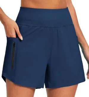 IUGA 5'' Swim Board Shorts Women High Waisted Beach Shorts for Women Quick Dry UPF 50  Swimsuit Bottoms with Liner