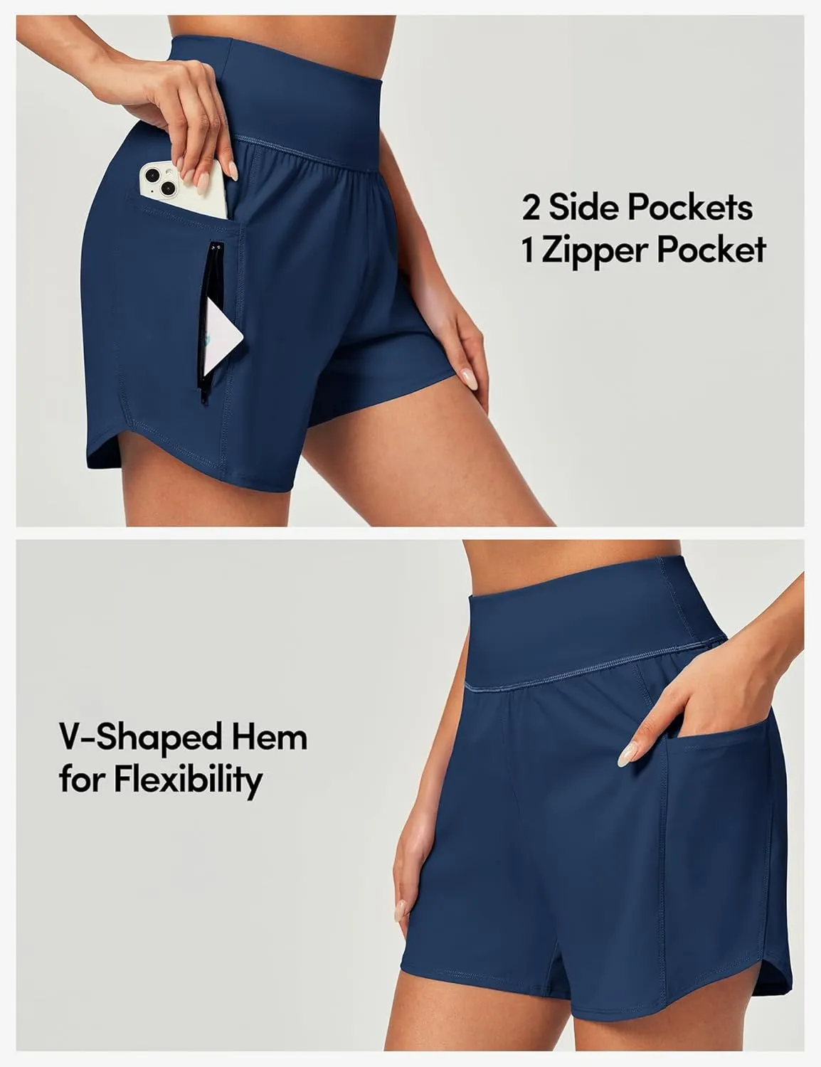 IUGA 5'' Swim Board Shorts Women High Waisted Beach Shorts for Women Quick Dry UPF 50  Swimsuit Bottoms with Liner