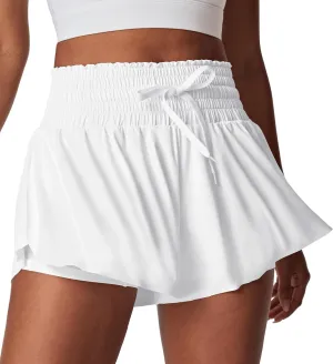 IUGA Athletic Shorts for Women High Waisted Butterfly Shorts Flowy Running Workout Tennis Skorts with Pockets Preppy Clothes
