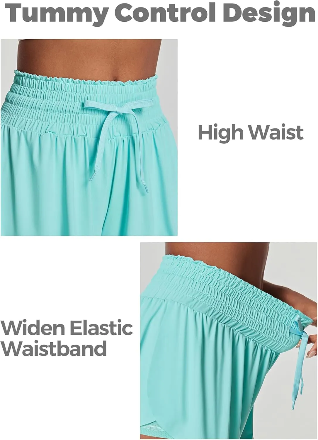 IUGA Athletic Shorts for Women High Waisted Butterfly Shorts Flowy Running Workout Tennis Skorts with Pockets Preppy Clothes
