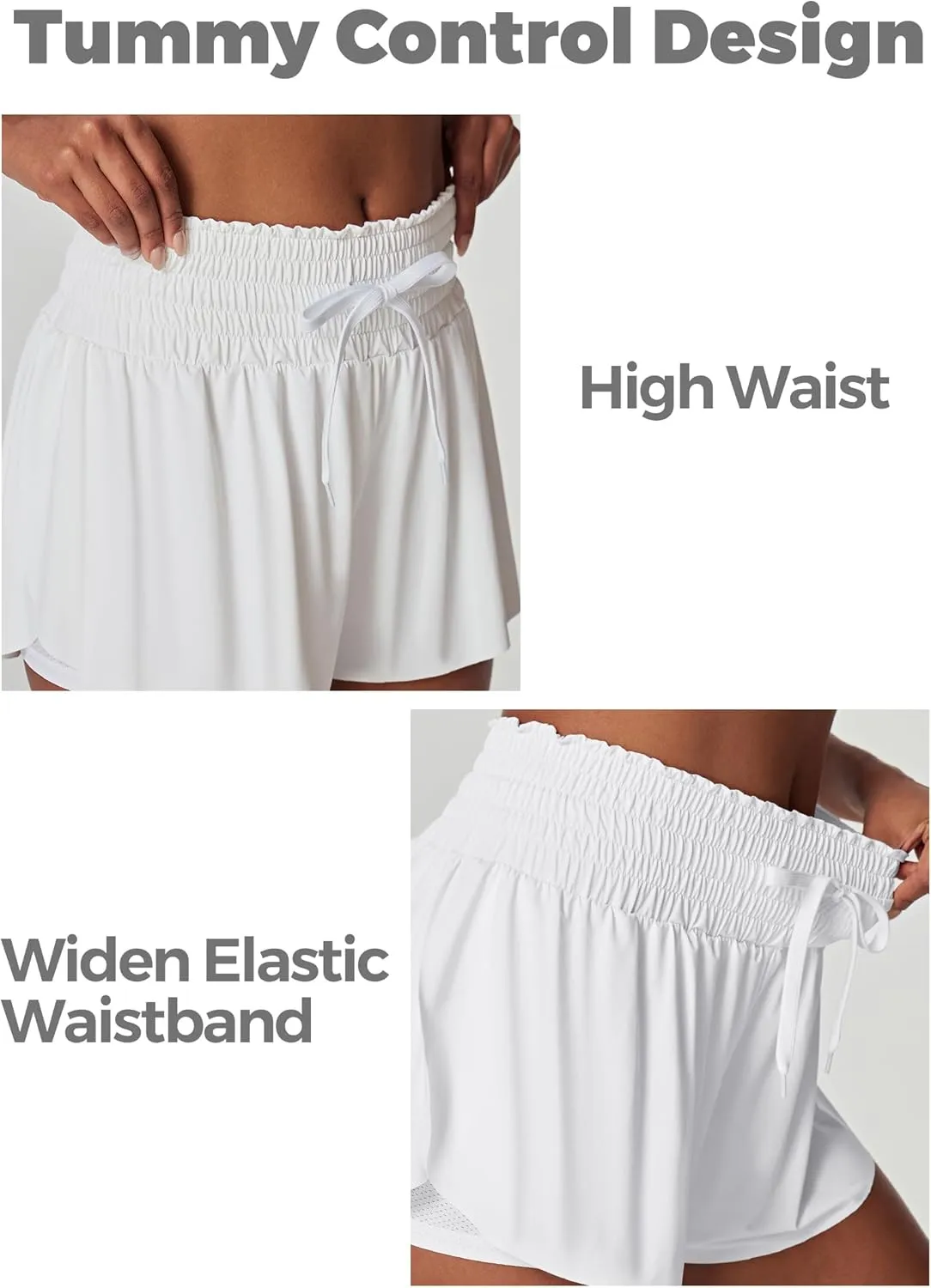IUGA Athletic Shorts for Women High Waisted Butterfly Shorts Flowy Running Workout Tennis Skorts with Pockets Preppy Clothes