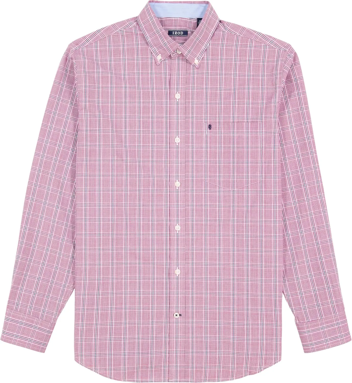 IZOD Men's Big and Tall Performance Comfort Long Sleeve Plaid Button Down