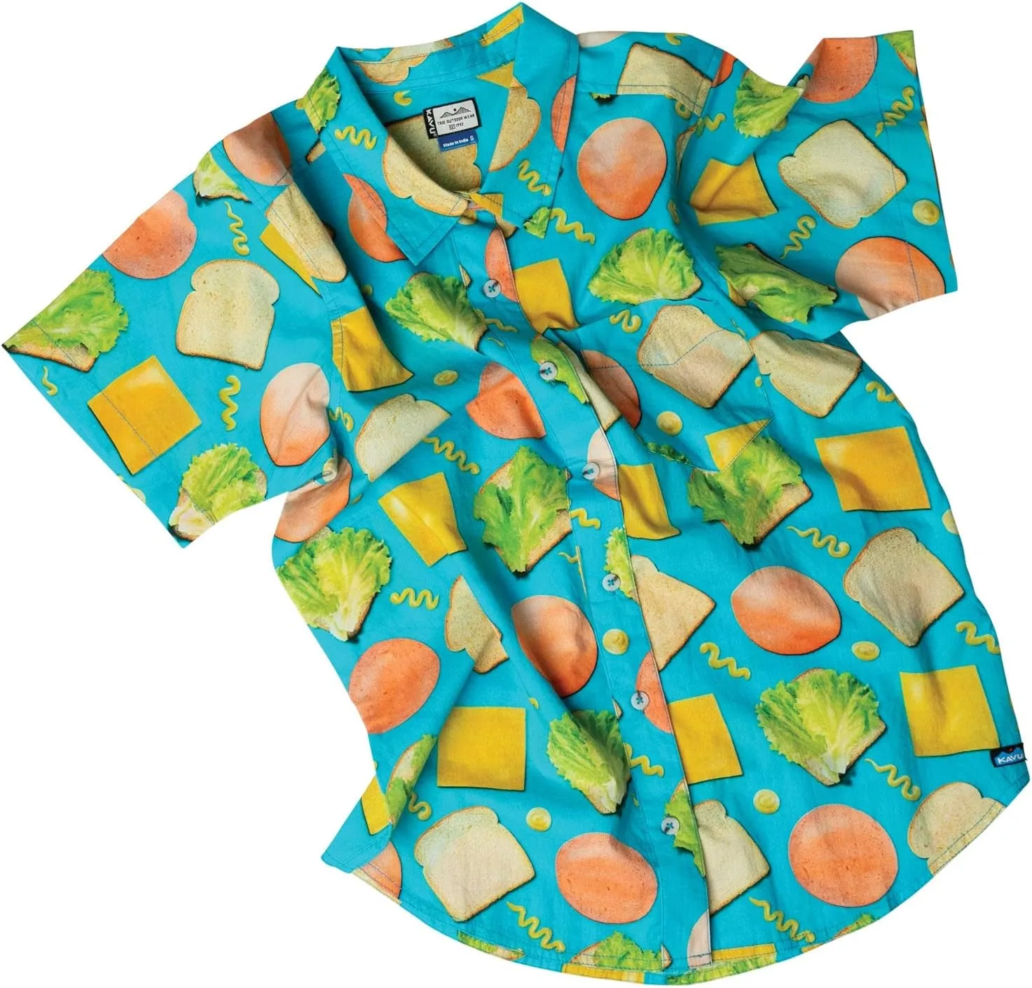 KAVU Girl Party Button Up Shirt - Boyfriend Fit Print