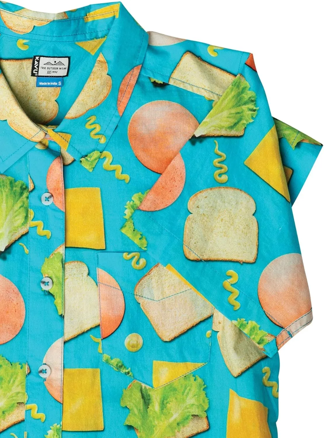 KAVU Girl Party Button Up Shirt - Boyfriend Fit Print