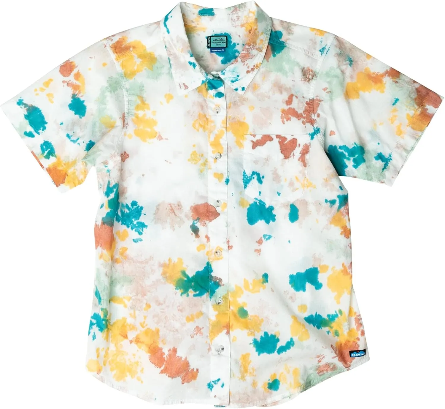 KAVU Girl Party Button Up Shirt - Boyfriend Fit Print
