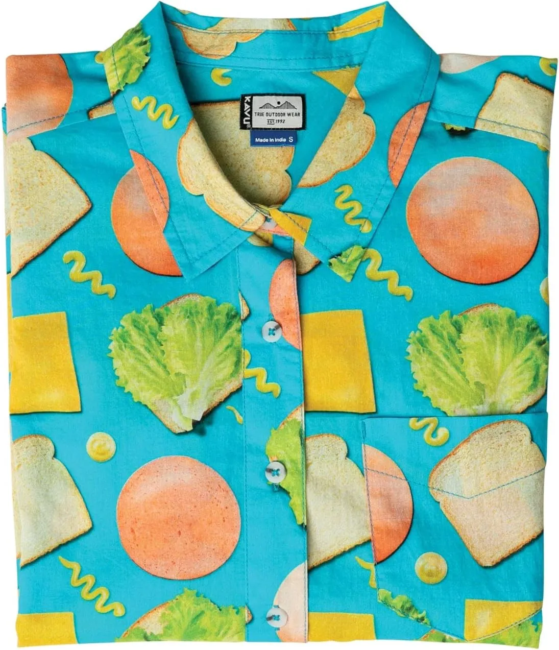 KAVU Girl Party Button Up Shirt - Boyfriend Fit Print