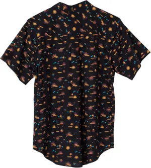 KAVU Girl Party Button Up Shirt - Boyfriend Fit Print