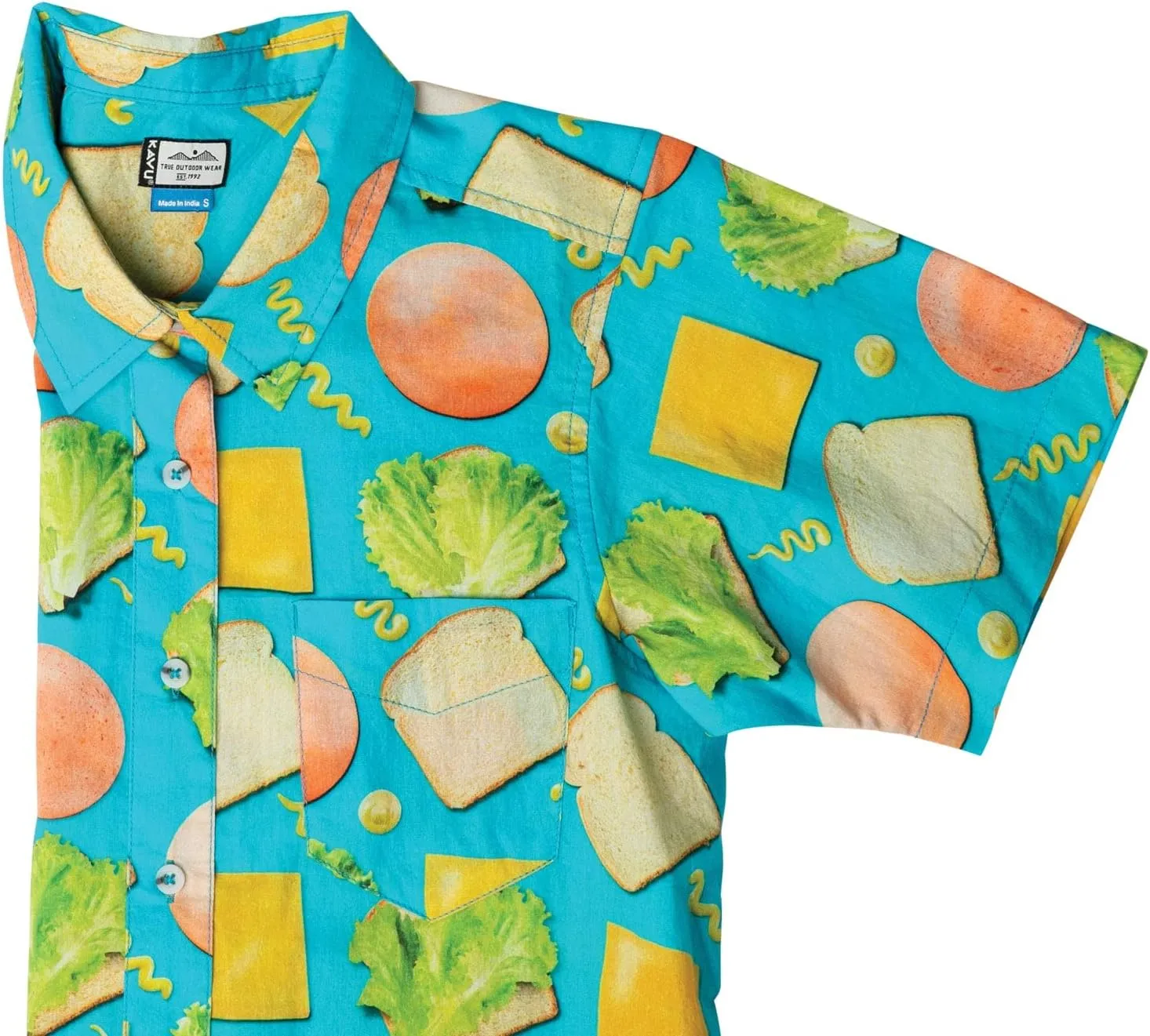 KAVU Girl Party Button Up Shirt - Boyfriend Fit Print
