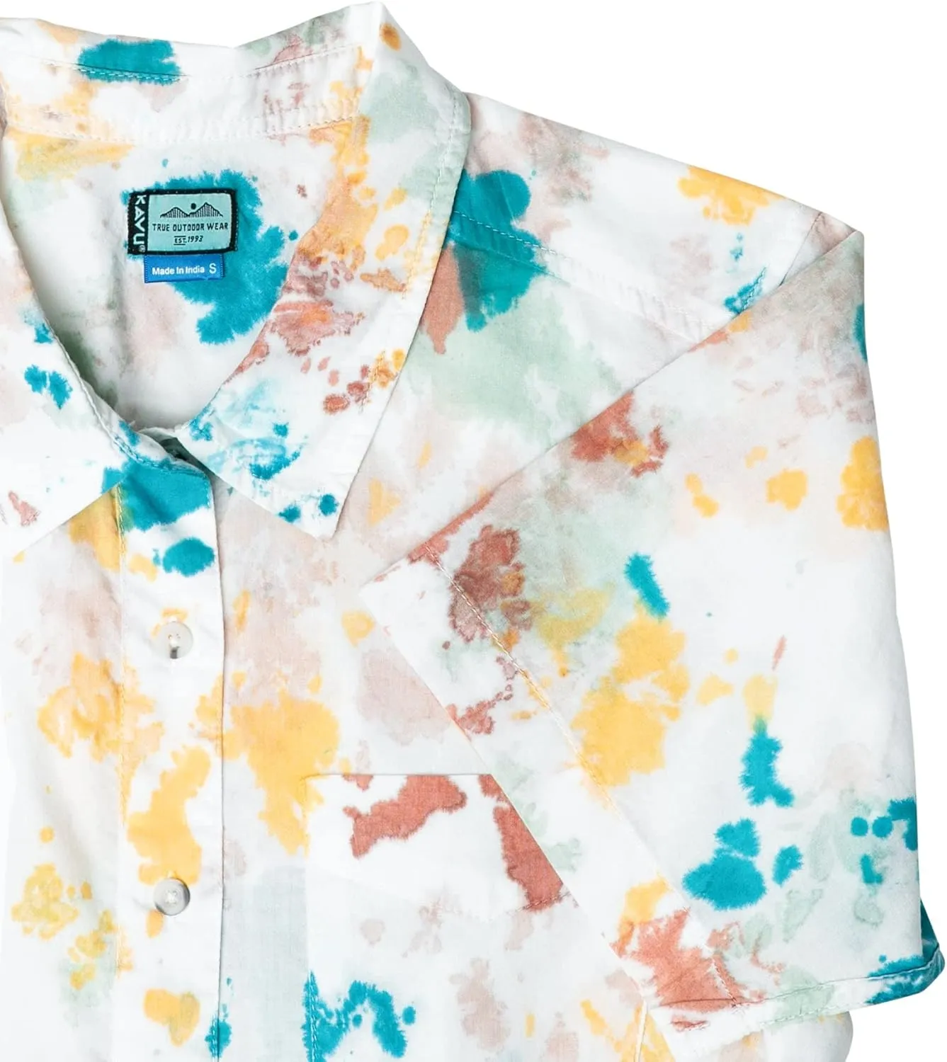 KAVU Girl Party Button Up Shirt - Boyfriend Fit Print
