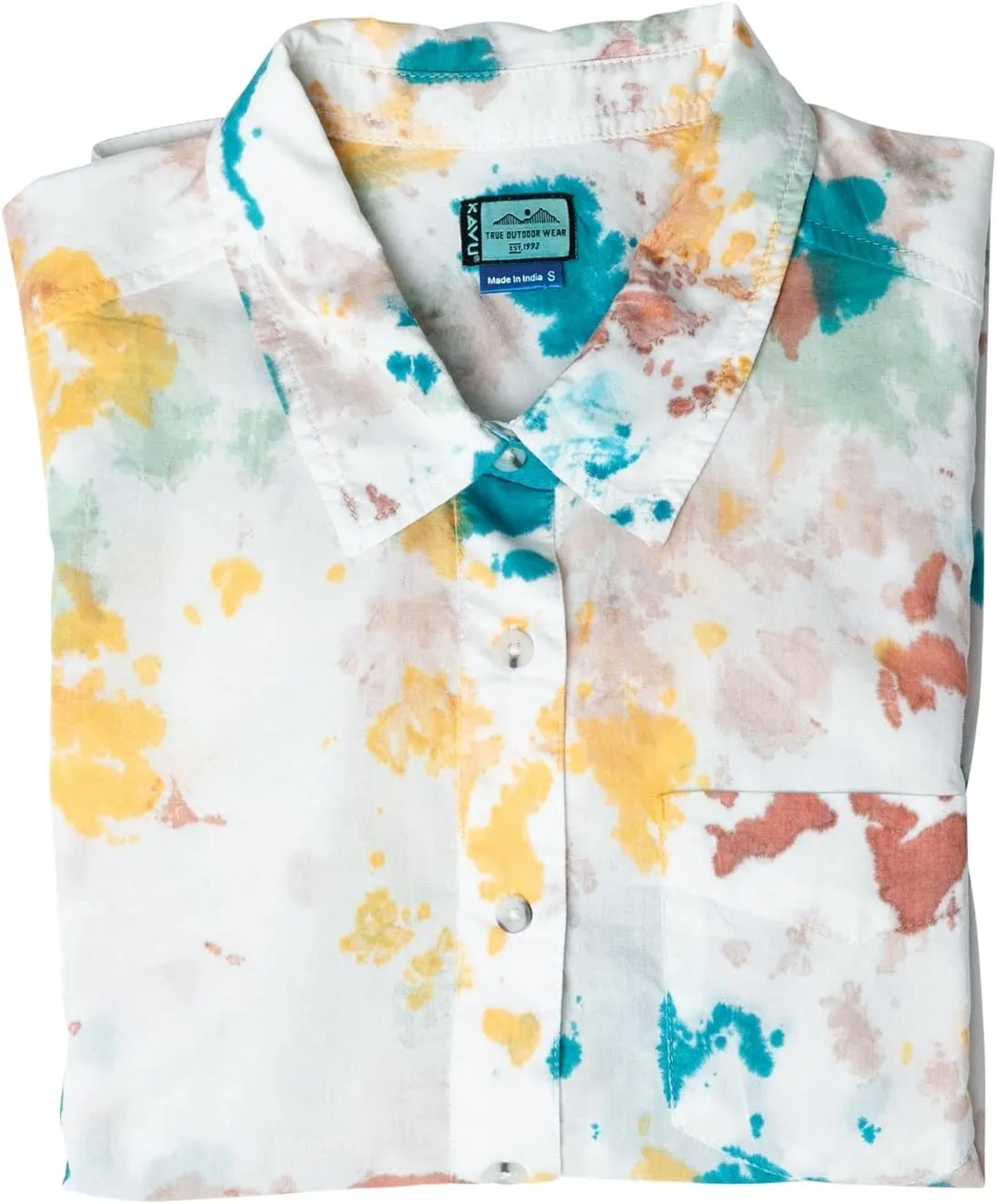 KAVU Girl Party Button Up Shirt - Boyfriend Fit Print