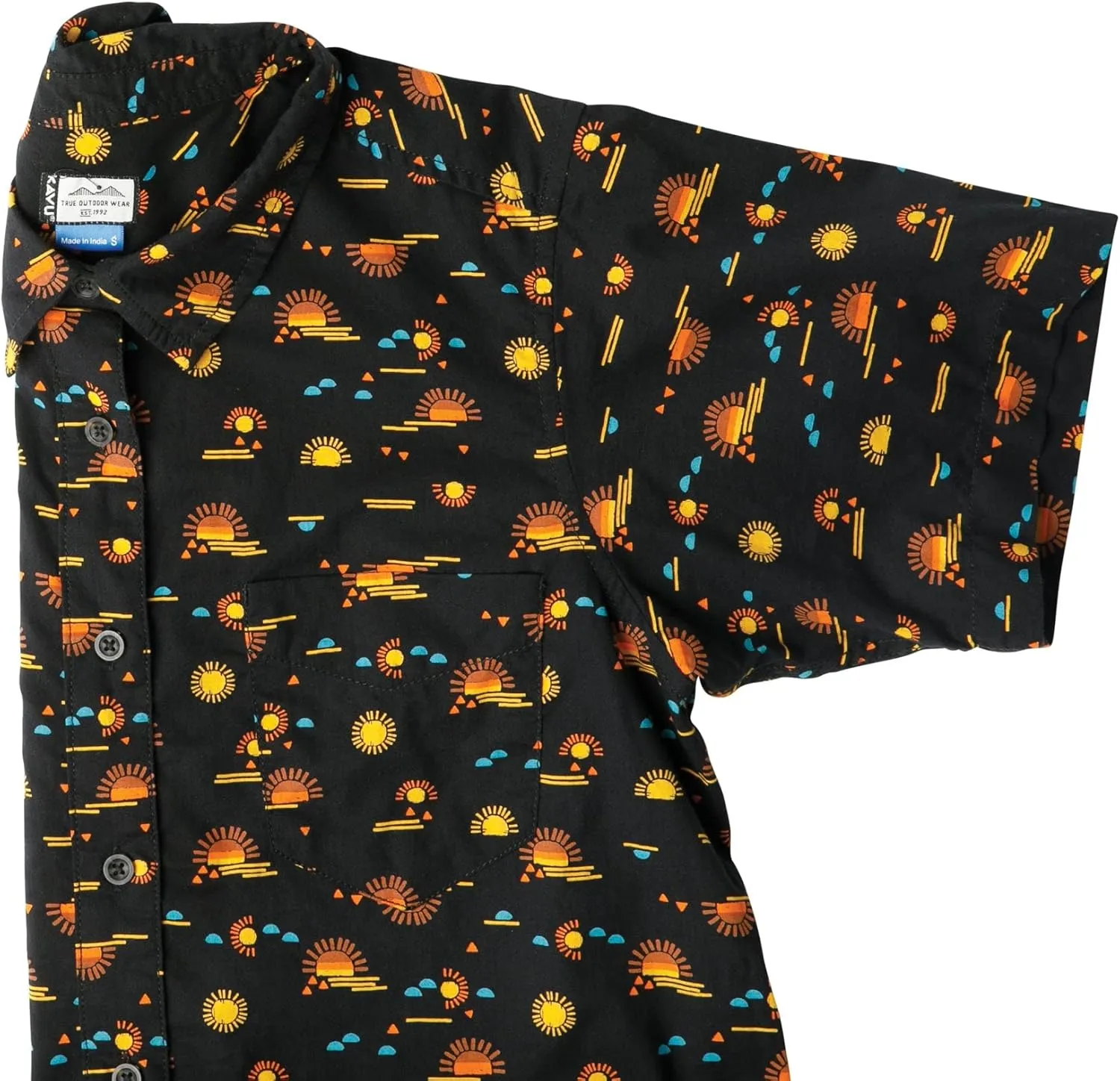 KAVU Girl Party Button Up Shirt - Boyfriend Fit Print