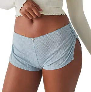 KMBANGI Y2k Sexy Micro Shorts for Women Low Waist Side Slit Boyshort Slim Booty Shorts Lounge Pj Bottom Cute Sleepwear