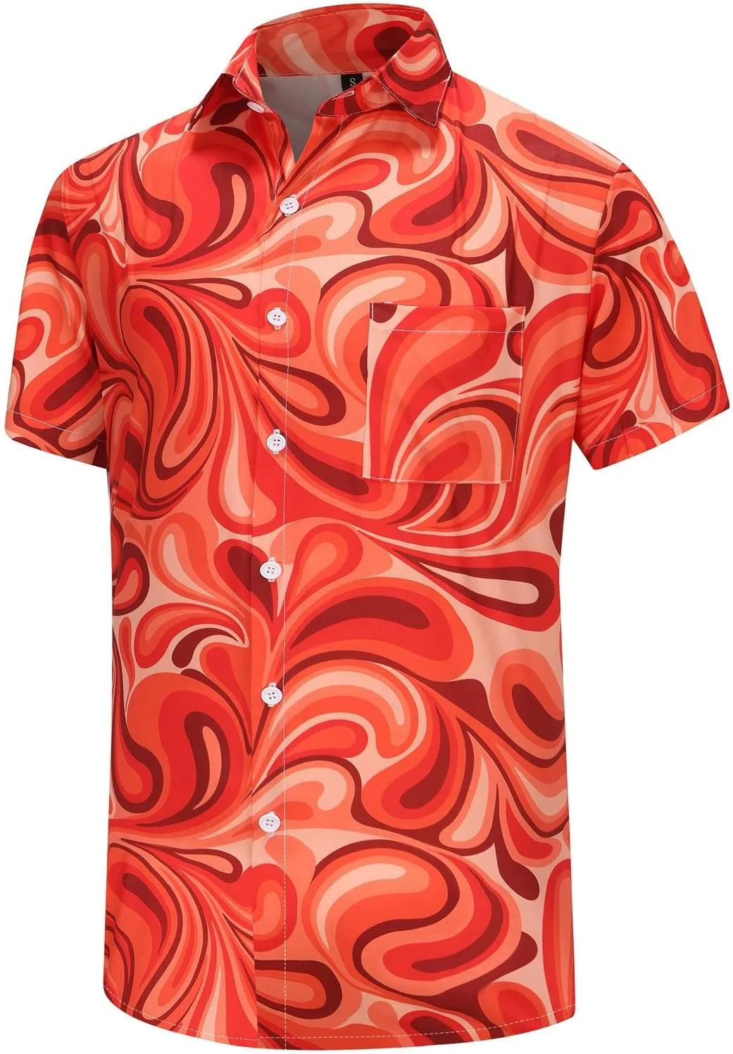 KYKU Funky Hawaiian Shirt for Men Palm Beach Shirts Tropical Vacation Clothes