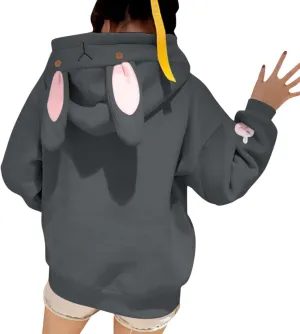 LCMTWX Women Cute Bunny Ear Long Sleeve Rabbit Tops Sweatshirt Hoodie Jacket Coats Oversized Pullover Y2k Clothes