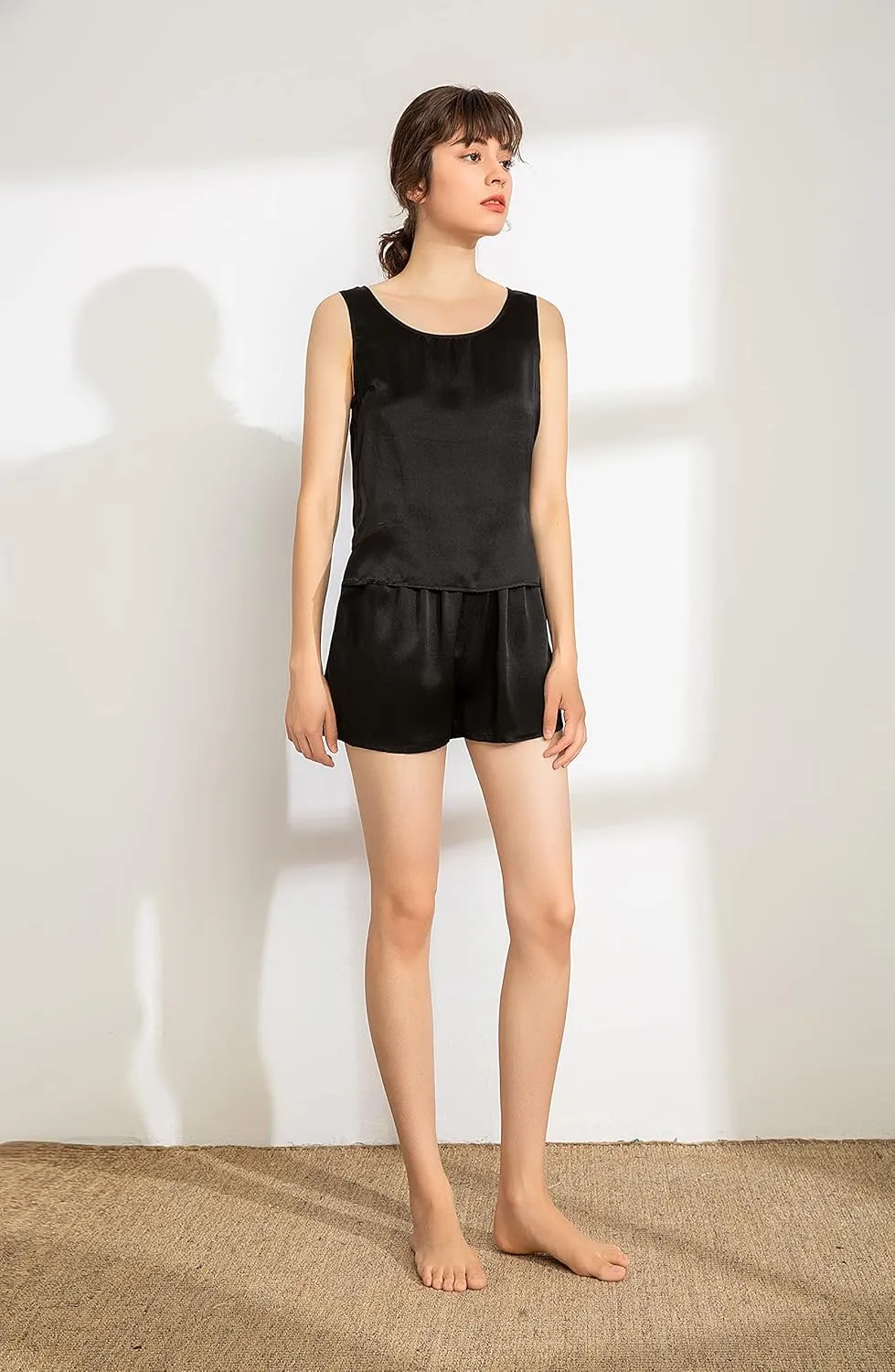 LEPTON 100% Mulberry Silk Camisoles for Women Tank Tops Ladies