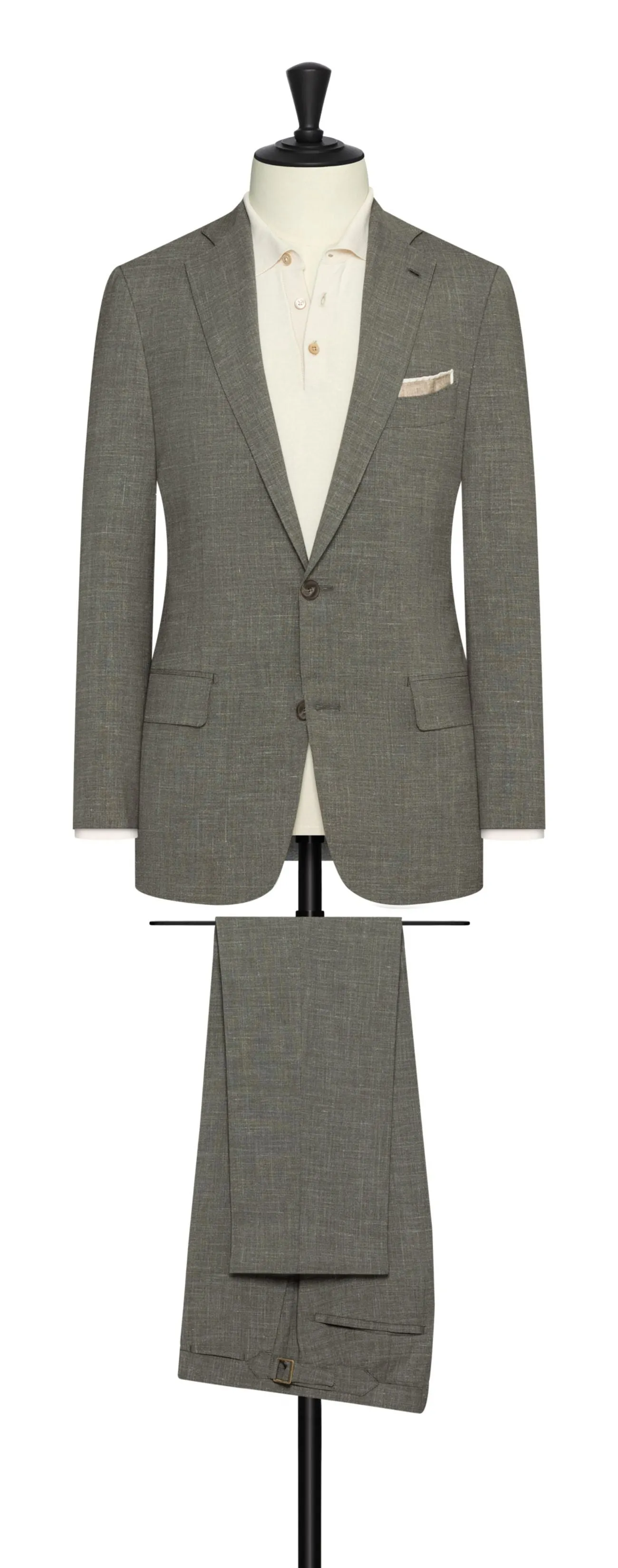 Loro Piana MOOVING Taupe Lightweight Tropical Stretch Wool, Silk & Linen Plain Weave