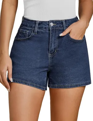 luvamia Jean Shorts for Women High Waisted Trendy Summer Casual Wide Leg Stretchy Denim Jorts Distressed Cut Off Shorts