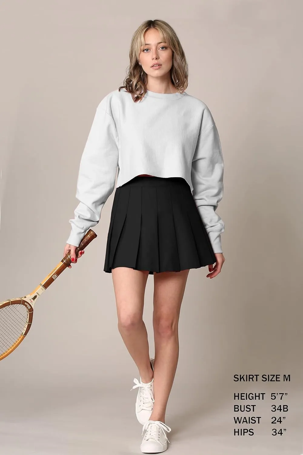 Made By Johnny Womens' Girls' High Waist Mini Plaid School Uniform Pleated Skater Tennis Skirt with Lining Shorts