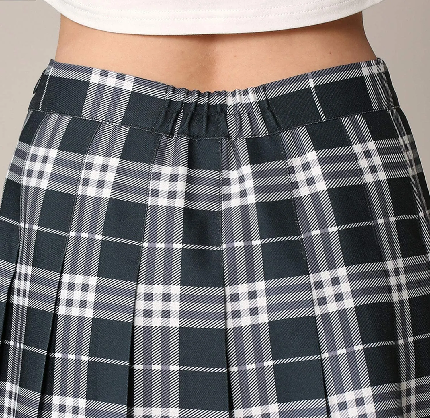 Made By Johnny Womens' Girls' High Waist Mini Plaid School Uniform Pleated Skater Tennis Skirt with Lining Shorts