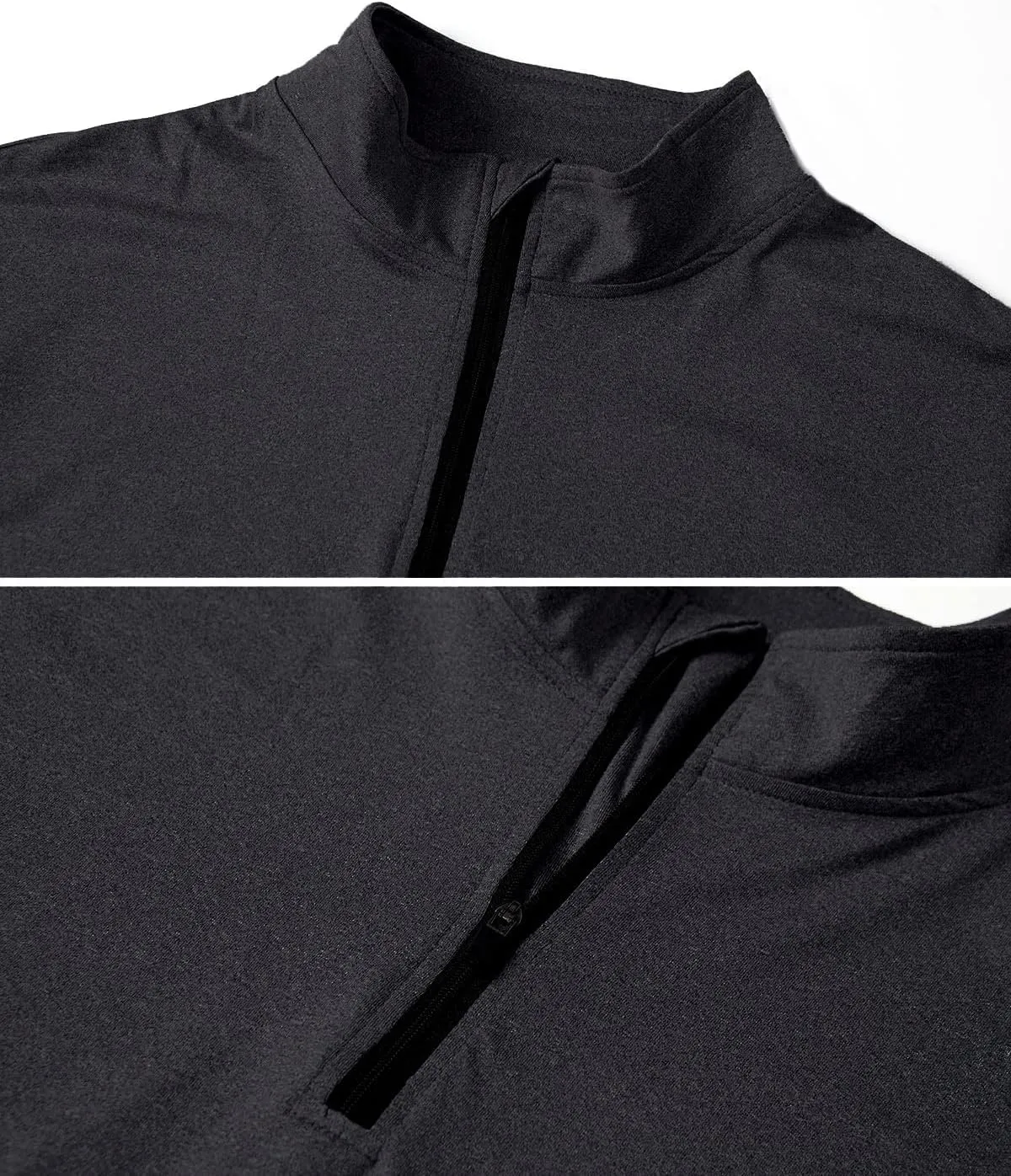MANSDOUR Men's Quick-Dry Active Sports Shirts Quarter Zip Long Sleeve Running Pullover Tops Outdoor Sweatshirt