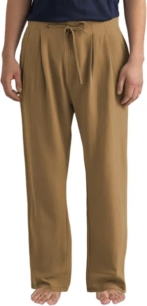 Men Linen Pants Plain Plus Size Flat Front Pants Lightweight Drawstring Waist Vacation Slacks Summer Casual Trousers