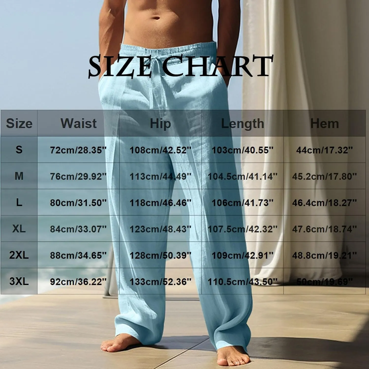 Men Palm Tree Graphic Pants Summer Sea Beach Sun Print Pants Lightweight Vacation Casual Slacks Drawstring Trousers