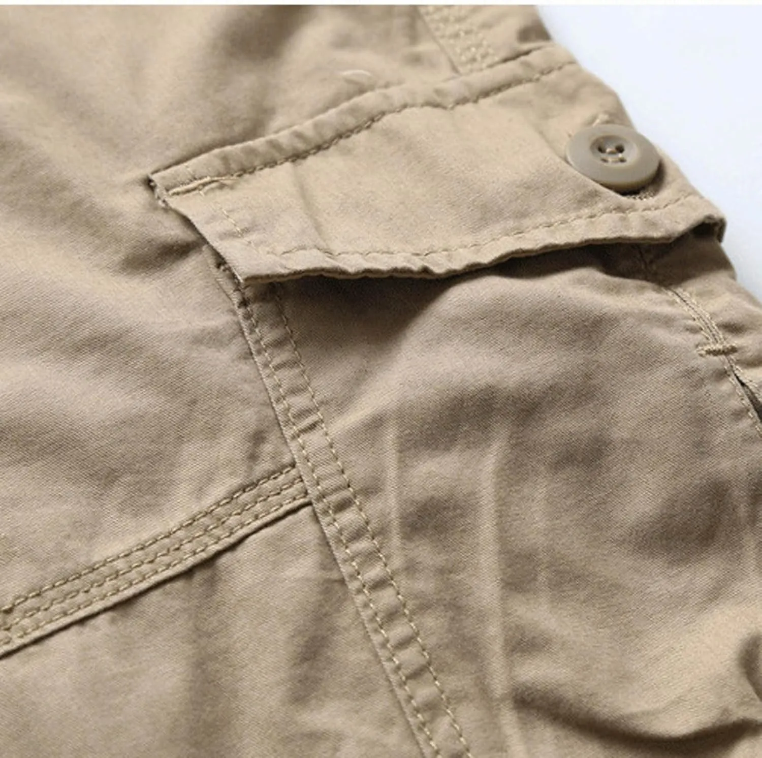 Mens Cargo Pants Straight Leg Capri Pants Lightweight Solid Color Work Pants Casual Multiple Pockets Hiking Sweatpants