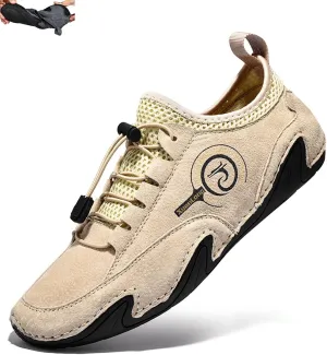 Men's Casual Octopus Suede Breathable Walking Shoes Comfortable Lace-Up Non-Slip Waterproof Lightweight Hiking Shoes Suitable for Hiking, Camping and Driving in All Seasons.