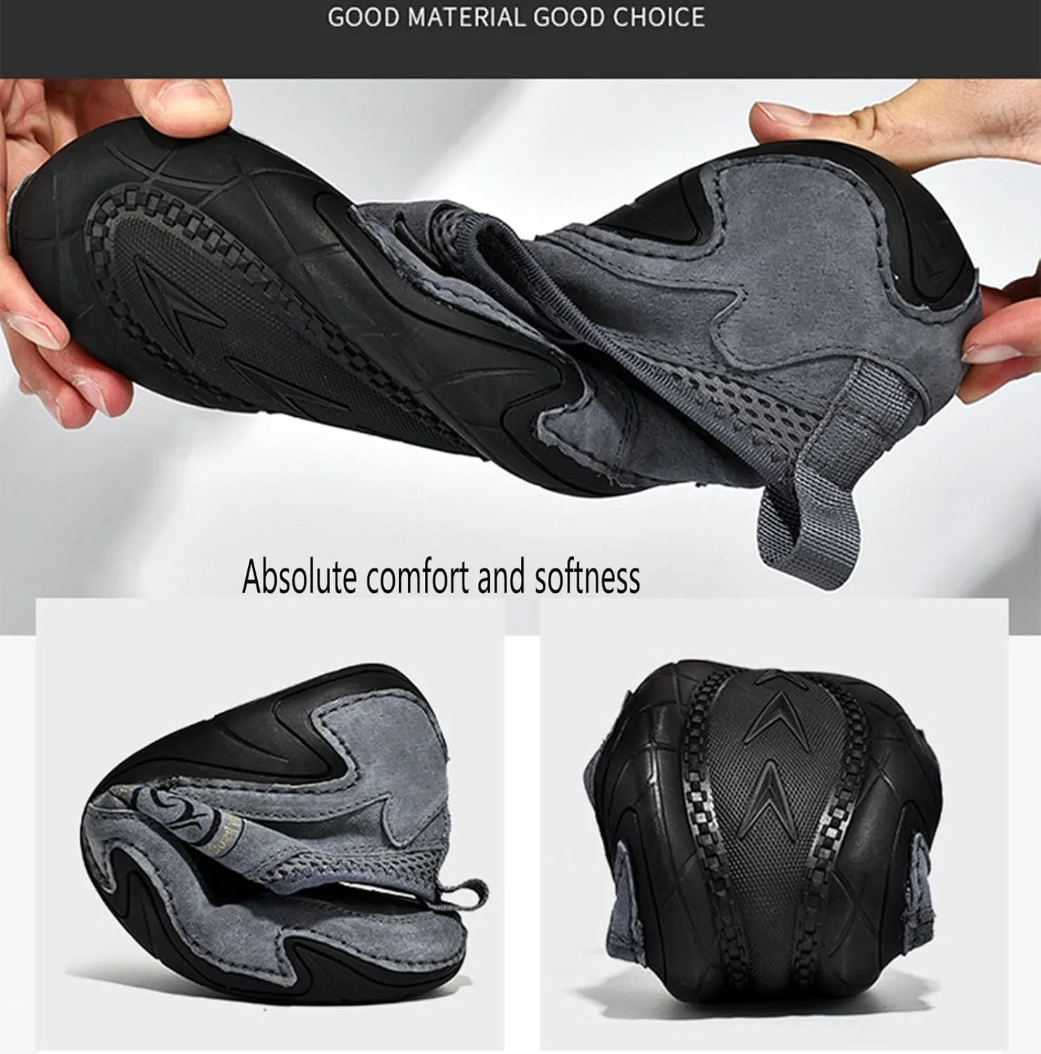 Men's Casual Octopus Suede Breathable Walking Shoes Comfortable Lace-Up Non-Slip Waterproof Lightweight Hiking Shoes Suitable for Hiking, Camping and Driving in All Seasons.