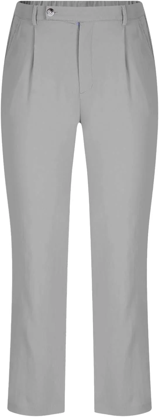 Mens Dress Casual Pants Plain Flat Front Pant Lightweight Beach Slacks Outdoor Fashion Summer Trouser with Pockets