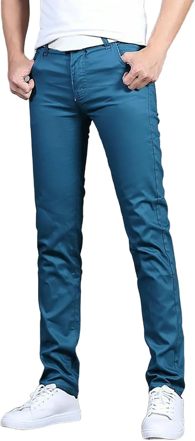 Mens Dress Slacks Plain Straight Leg Casual Pants Outdoor Trendy Open Bottom Summer Fashion Trousers with Pockets