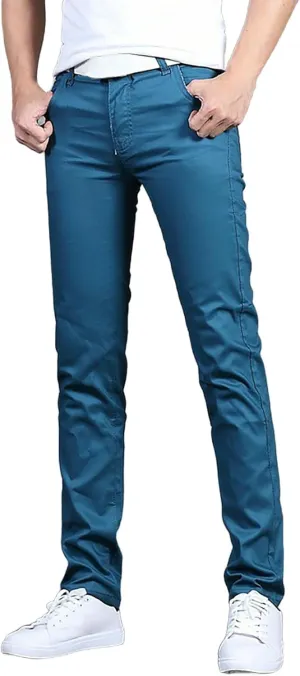 Mens Dress Slacks Plain Straight Leg Casual Pants Outdoor Trendy Open Bottom Summer Fashion Trousers with Pockets