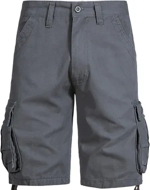Men's Fashion Workout Shorts with Multi Pockets Zipper Button Slim Fit Cargo Pants Active Workout Short Pants 2025
