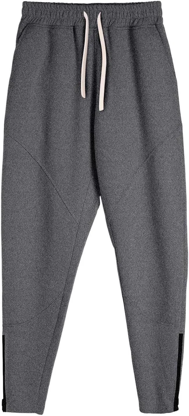 Mens Heavyweight Fleece Tapered Jogger Sweatpants with Zipper Ankle Casual Slim Fit Gym Sport Running Workout Athletic Pants