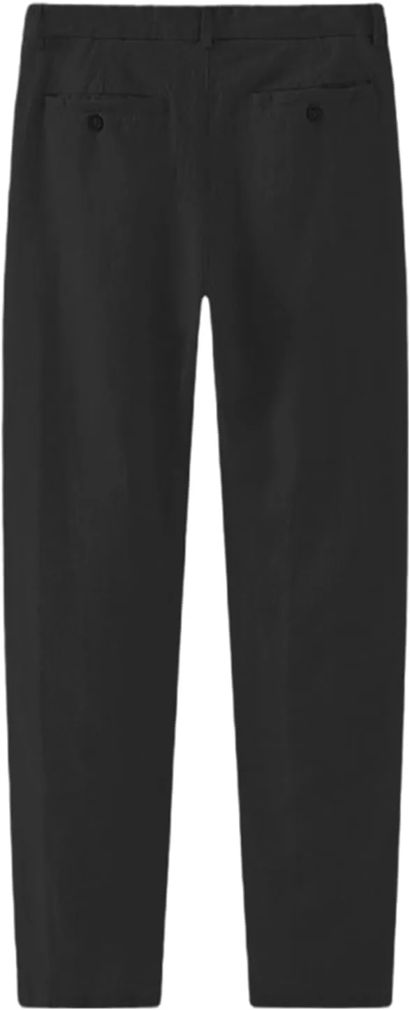 Mens Linen Pants Summer Straight Leg Business Casual Trousers Outdoor Vacation Plain Lightweight Slacks with Pocket