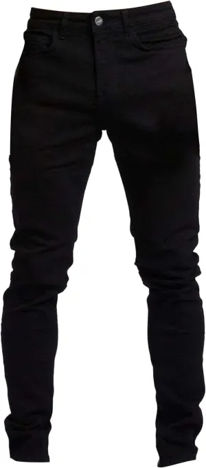 Mens Slim Fit Stretch Skinny Jeans Casual Jogger Pants Ripped Destroyed Stretchy Knee Holes Tapered Leg Denim Sweatpants
