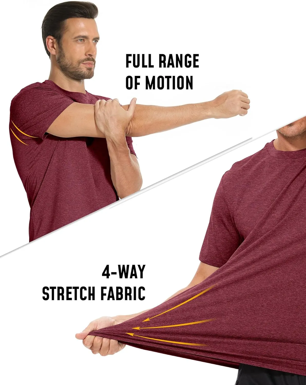 Men's T-Shirts Dry Fit UPF 50  Short Sleeve Workout Athletic Casual Gym Running Tee Fishing Tops Rash Guard Shirts