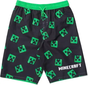 Minecraft UPF 50  Swim Trunks Bathing Suit Toddler to Big Kid Sizes (4T - 18-20)