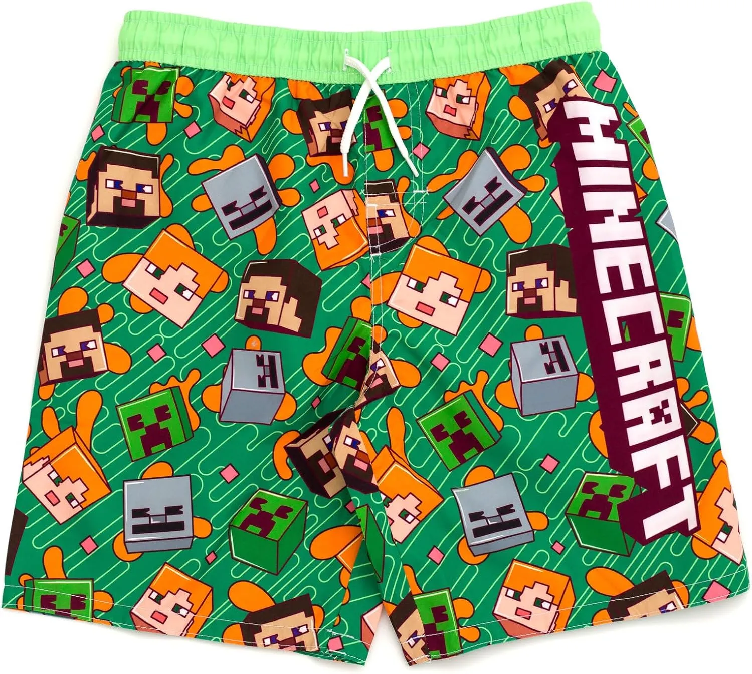 Minecraft UPF 50  Swim Trunks Bathing Suit Toddler to Big Kid Sizes (4T - 18-20)