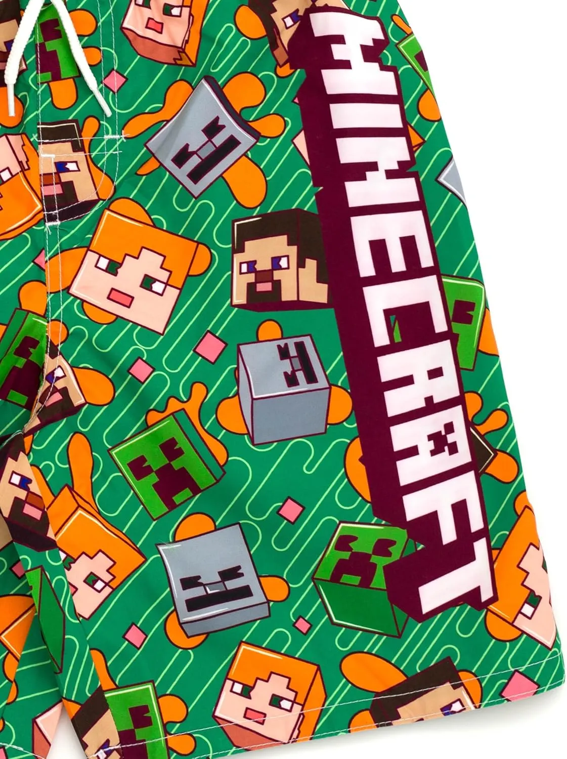 Minecraft UPF 50  Swim Trunks Bathing Suit Toddler to Big Kid Sizes (4T - 18-20)
