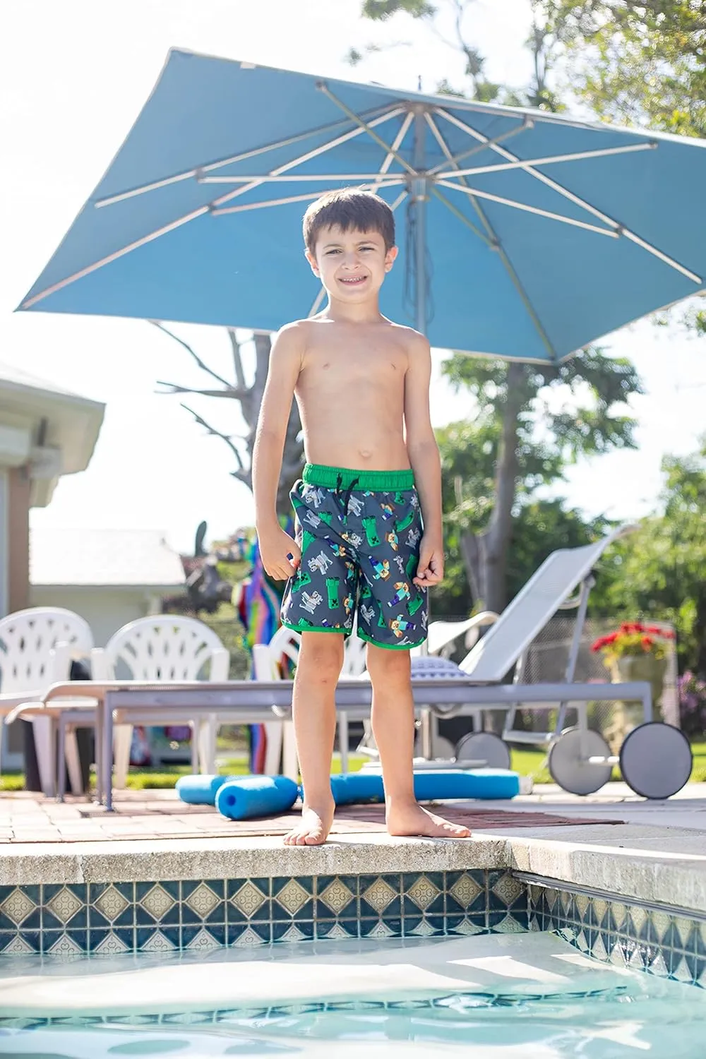 Minecraft UPF 50  Swim Trunks Bathing Suit Toddler to Big Kid Sizes (4T - 18-20)