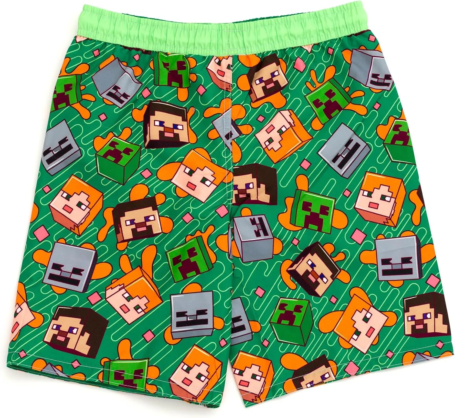 Minecraft UPF 50  Swim Trunks Bathing Suit Toddler to Big Kid Sizes (4T - 18-20)