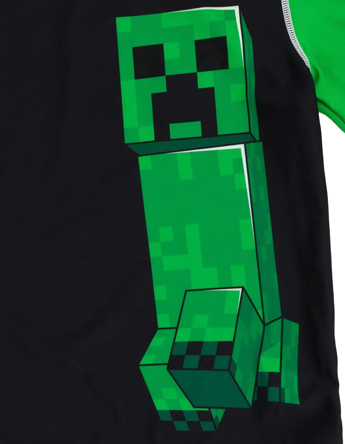 Minecraft Zombie Creeper Alex Steve Rash Guard and Swim Trunks Outfit Set Little Kid to Big Kid