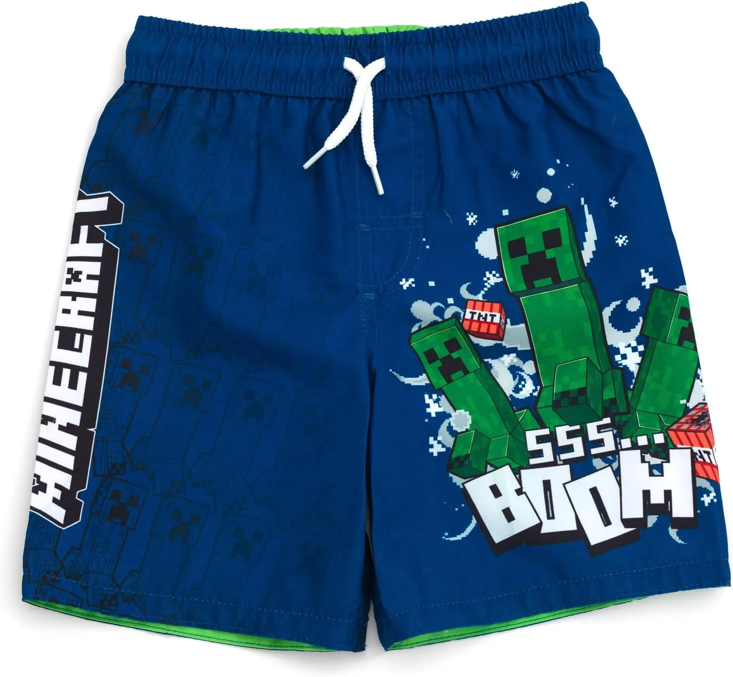 Minecraft Zombie Creeper Alex Steve Rash Guard and Swim Trunks Outfit Set Little Kid to Big Kid