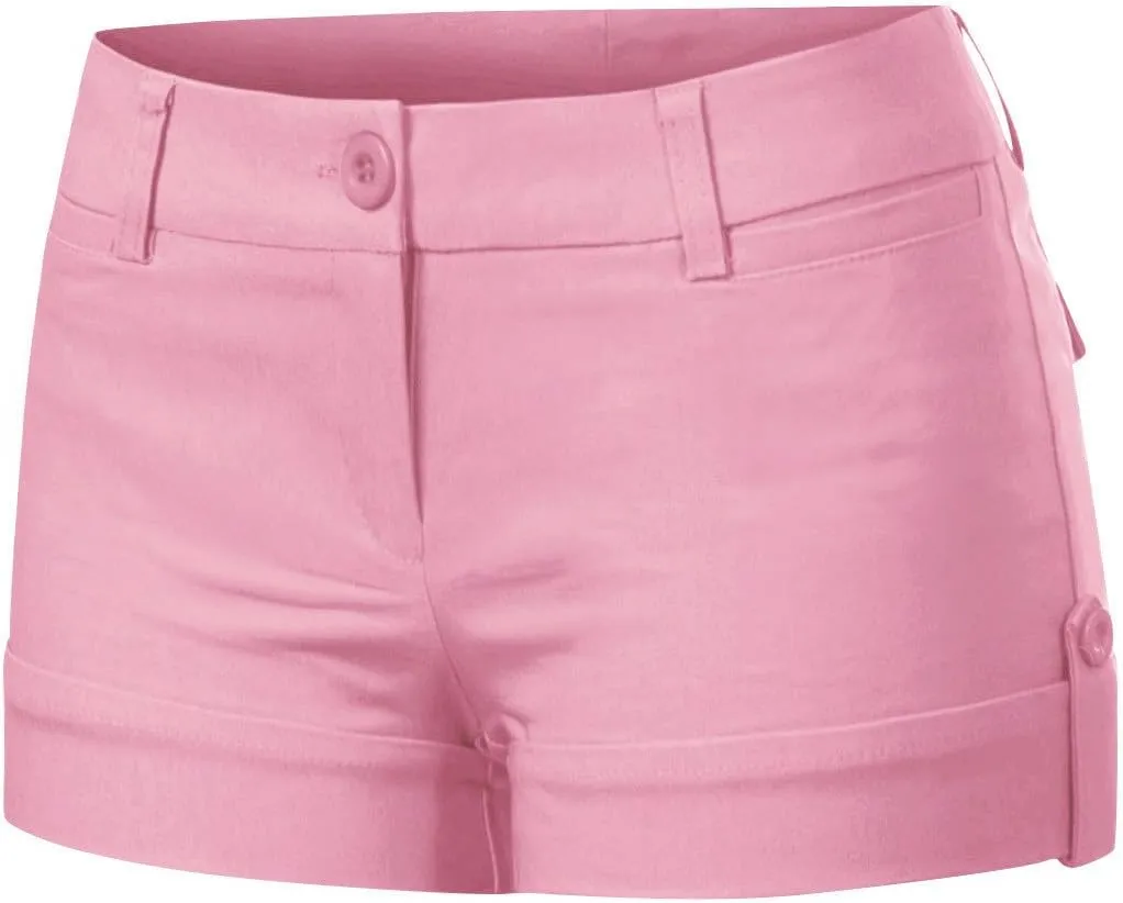 MixMatchy Women's Casual Body Enhancing Comfort Cuffed Shorts with Pockets