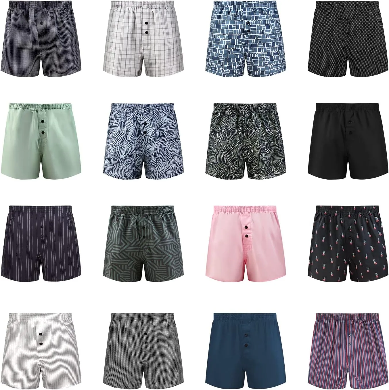 Natural Feelings Classic Boxers Shorts Cotton Woven Mens Underwear Boxers Pack