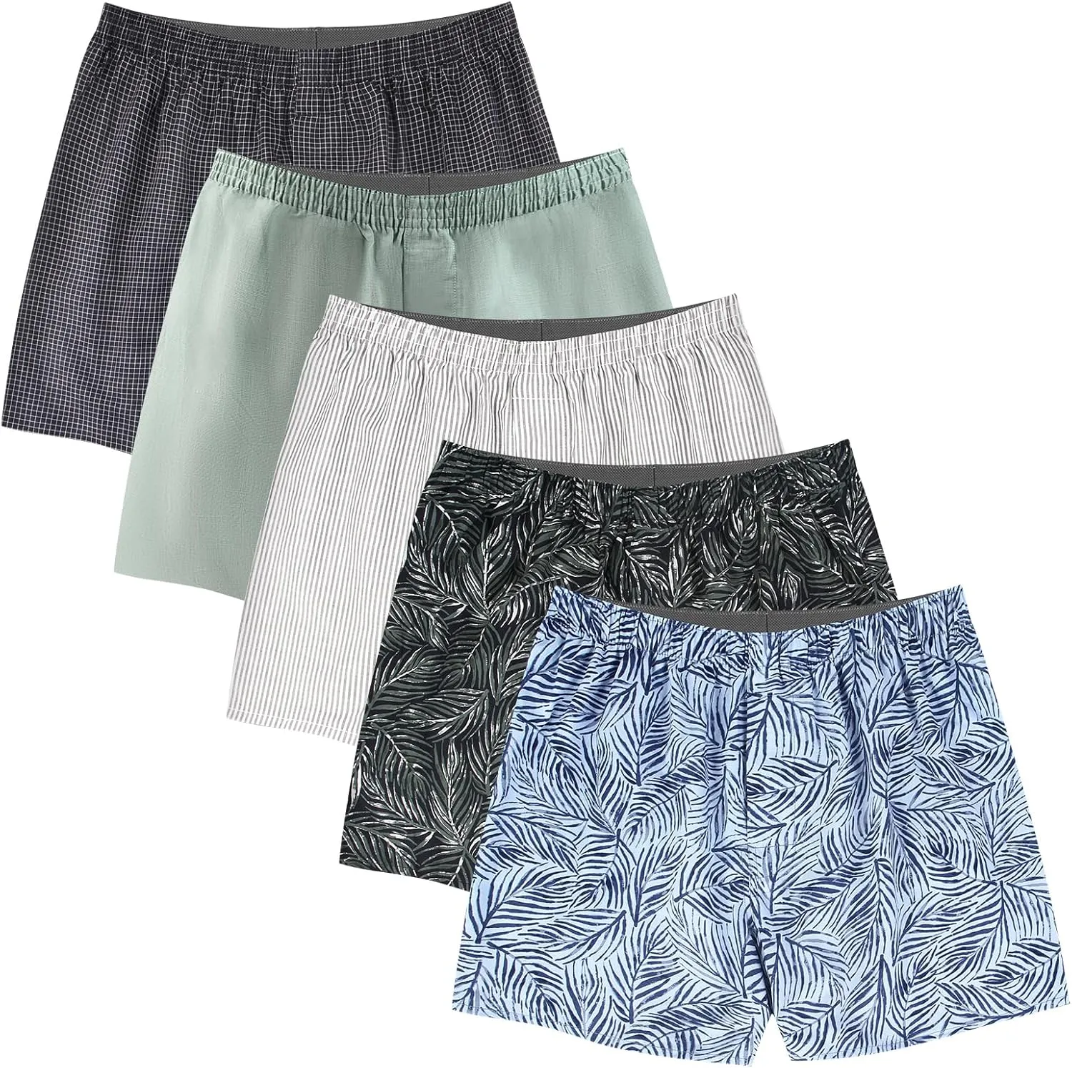 Natural Feelings Classic Boxers Shorts Cotton Woven Mens Underwear Boxers Pack