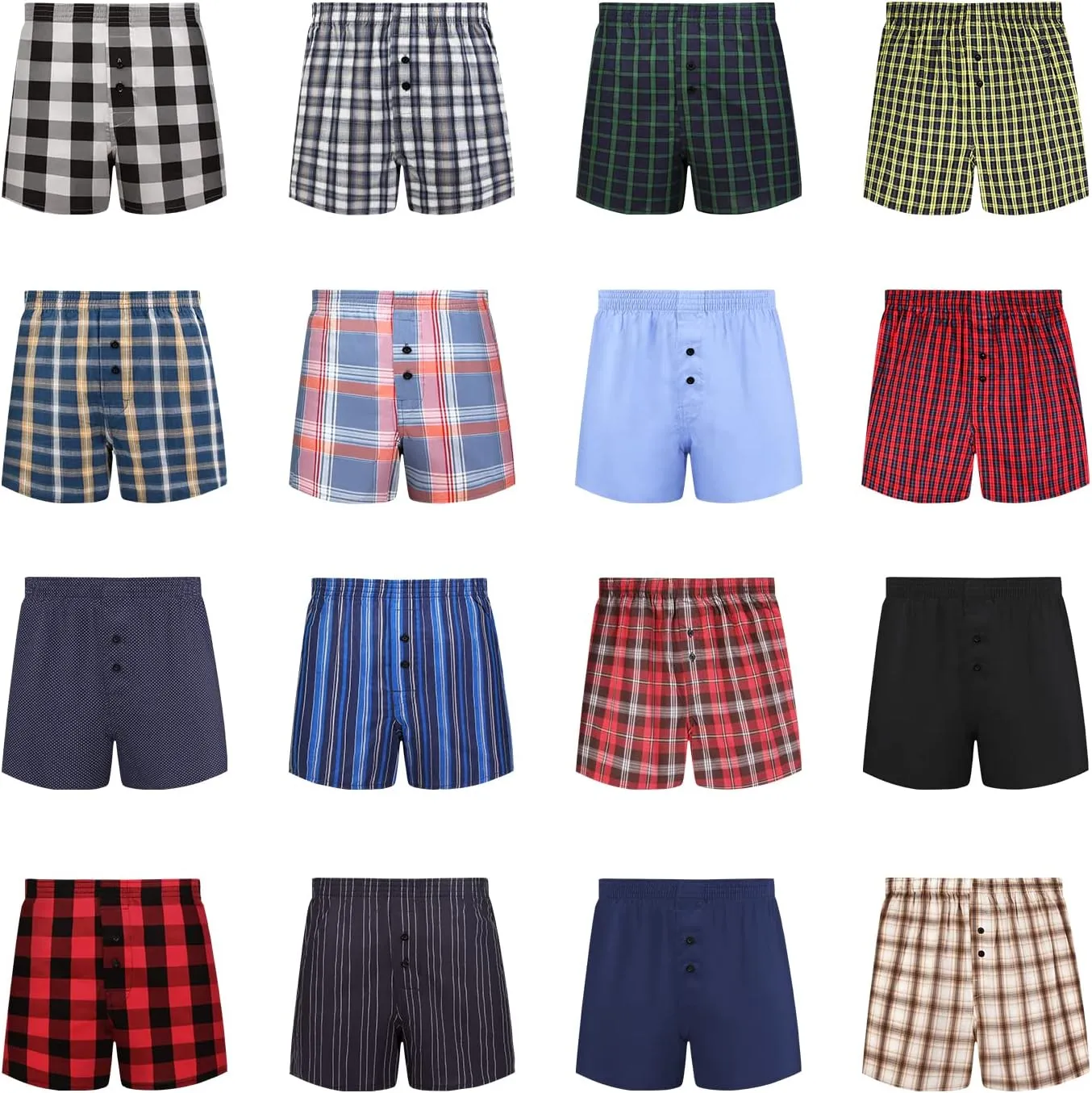 Natural Feelings Classic Boxers Shorts Cotton Woven Mens Underwear Boxers Pack