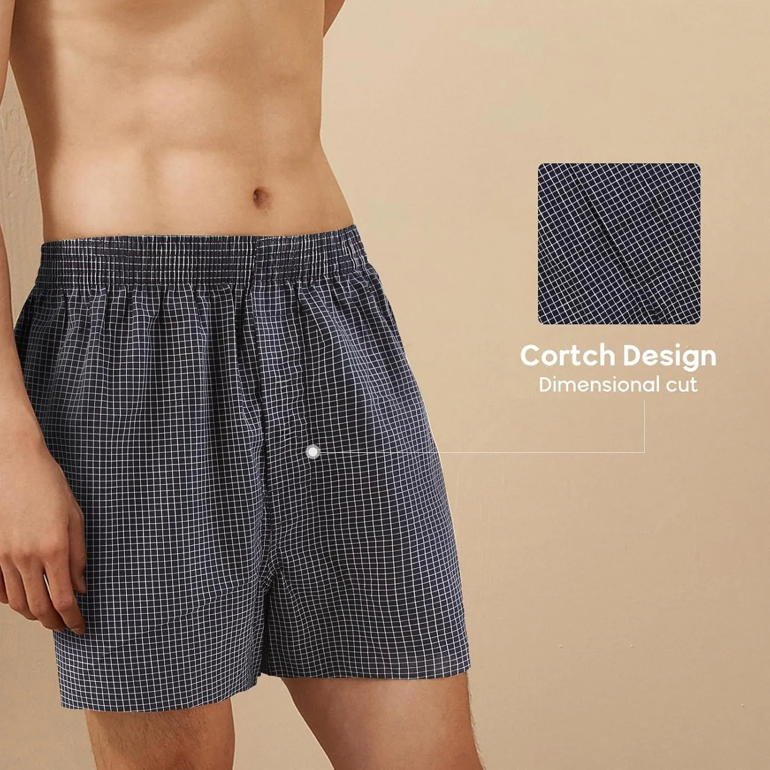 Natural Feelings Classic Boxers Shorts Cotton Woven Mens Underwear Boxers Pack